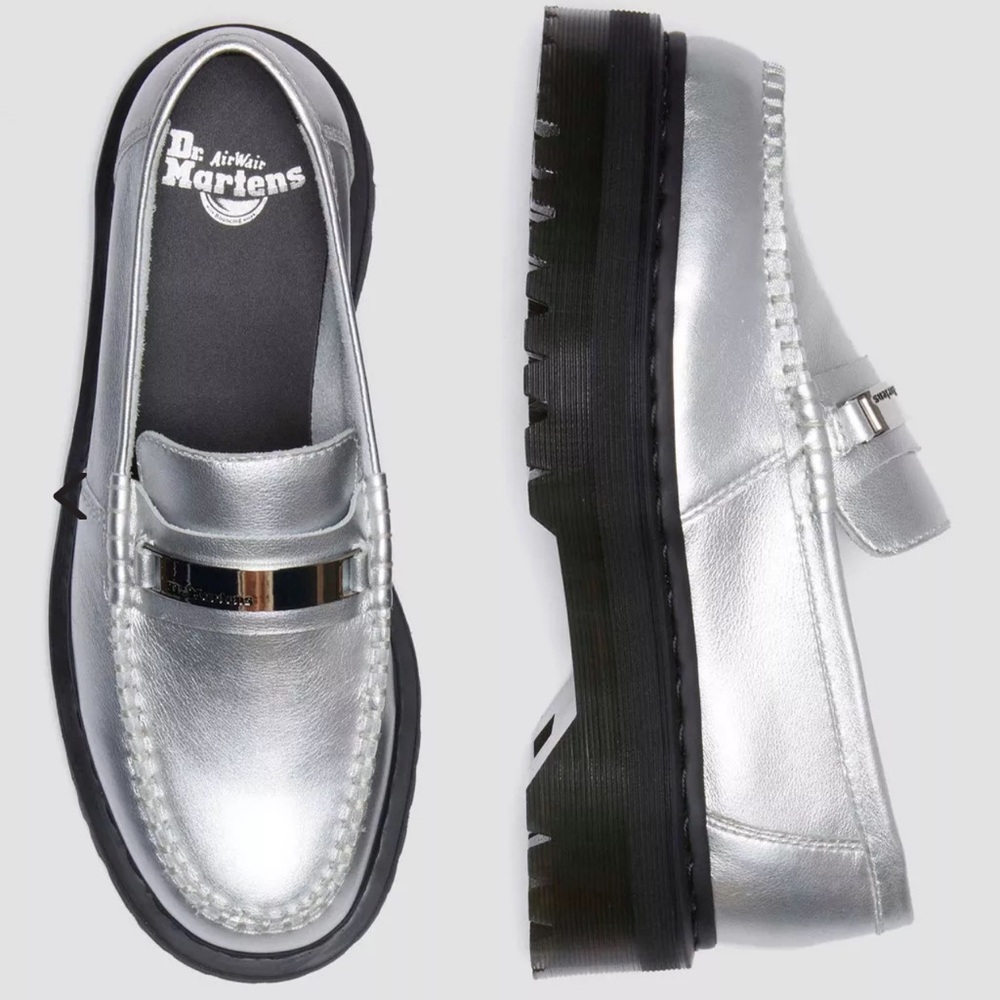 Dr. Martens Unisex Metallic Adrian Tumble Penton II Leather Chunky  Loafers
